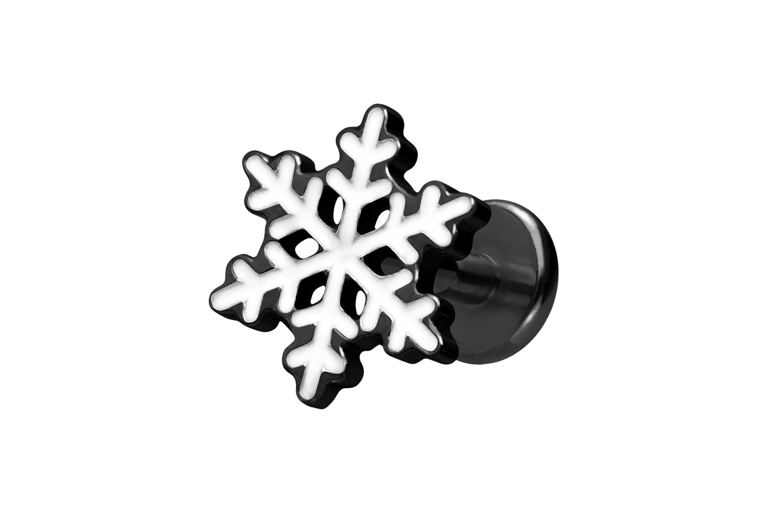 Titan Labret Piercing mit Innengewinde SCHNEEFLOCKE